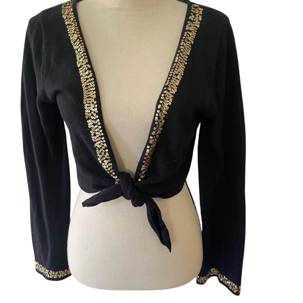 Ninety Sweater Top Black Cropped Cardigan
(M)